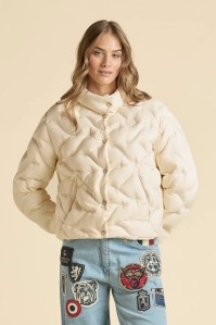 Pikowana nylonowa kurtka puchowa