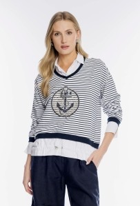  Damska bluza w paski z modalem