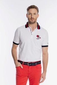 Biała męska koszulka polo