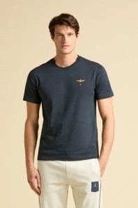 Bawełniany męski granatowy t-shirt