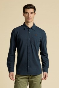 Bawełniana granatowa koszula  piqué 