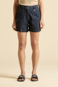 Denimowe granatowe bermudy z bawełny