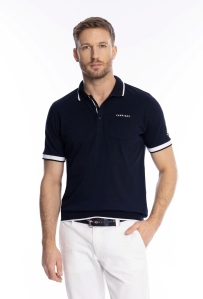 Granatowa koszulka polo z kieszonką
