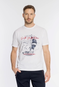 Bawełniany męski t-shirt z nadrukiem