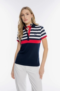 Damska koszulka polo w paski