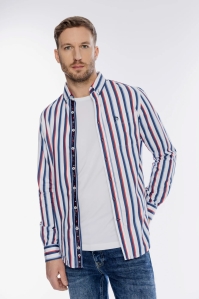 Męska biała koszula w paski Modern Fit