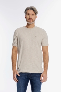 Męski beżowy t-shirt w paski