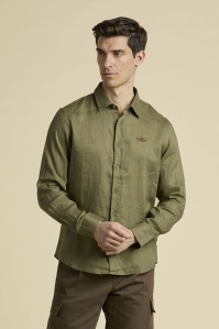 Męska lniana koszula khaki