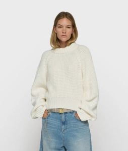Damski prążkowany sweter Relaxed Fit